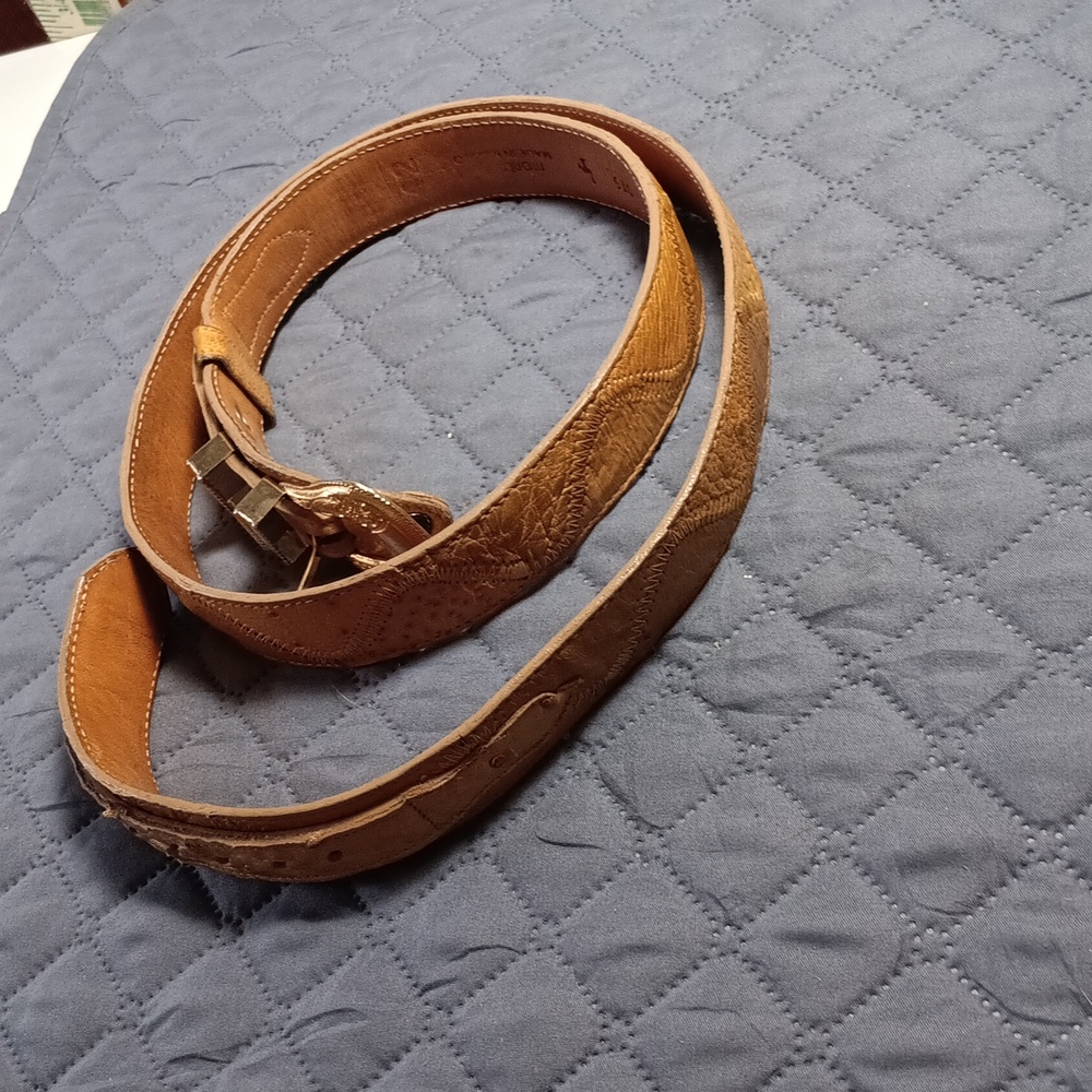 Vintage Ostrich Leather Belt Size 42 - Picture 2 of 4